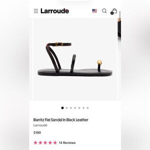 NWT Larroude Biarritz Black Sandal
